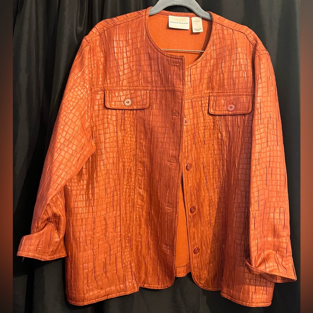 Fabric Jacket with Crocodile Skin Design